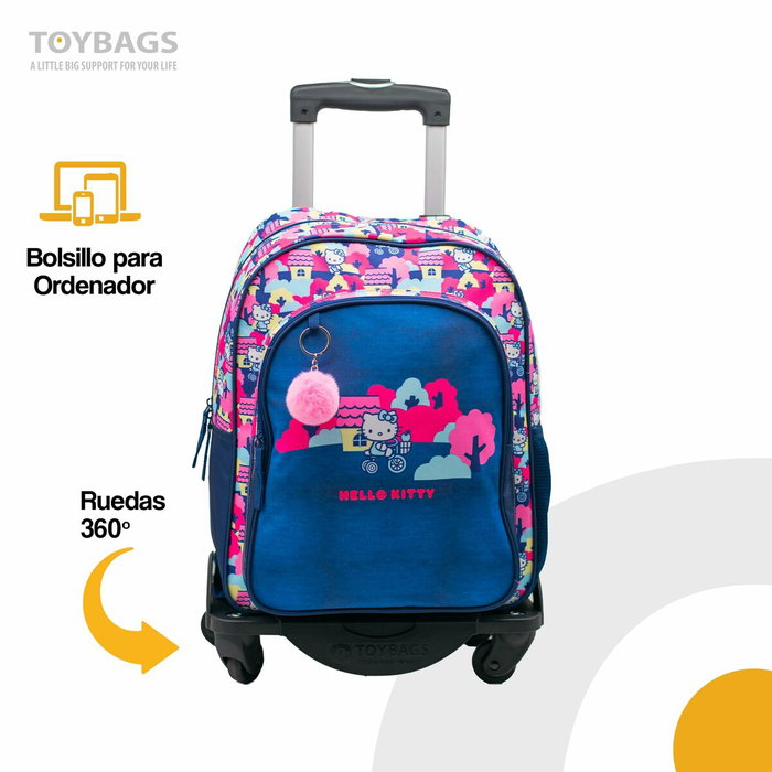 Toybags Sac à dos Hello Kitty double compartiment avec chariot noir T963