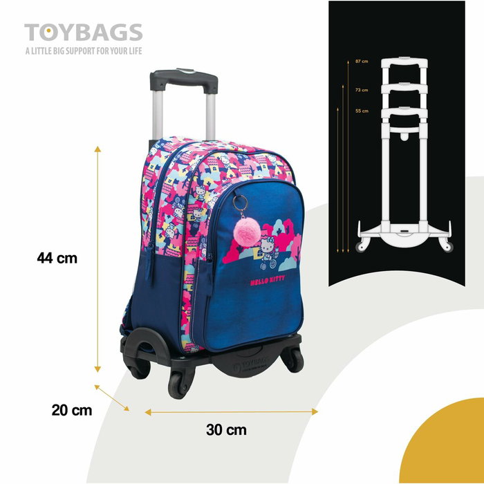 Toybags Sac à dos Hello Kitty double compartiment avec chariot noir T963
