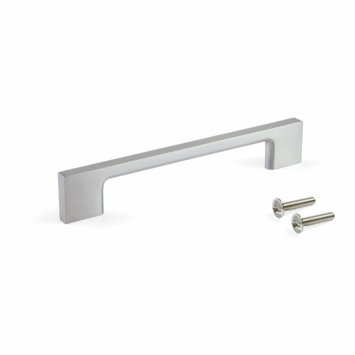 Emuca Lot de 5 poignées pour meubles Montréal, L192mm, entraxe 160mm, Zamak, Nickel satiné Emuca Lot de 5 poignées pour meubles Montréal, L192mm, entraxe 160mm, Zamak, Nickel satiné