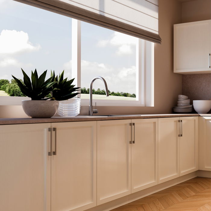 Emuca Lot de 5 poignées pour meubles Montréal, L192mm, entraxe 160mm, Zamak, Nickel satiné