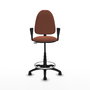 PIQUERAS Y CRESPO Tabouret de bureau Marron avec accoudoirs fixes
