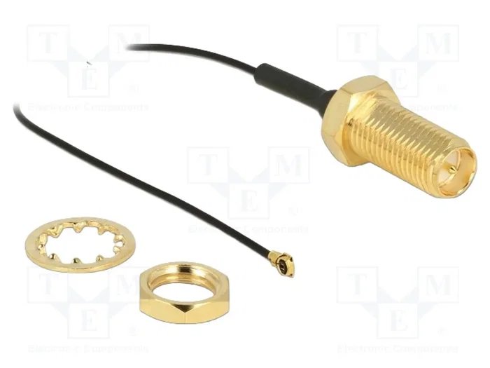 DELOCK Câble coaxial RF 0.81, IPEX MHF 4L vers RP-SMA femelles, 350mm DELOCK Câble coaxial RF 0.81, IPEX MHF 4L vers RP-SMA femelles, 350mm