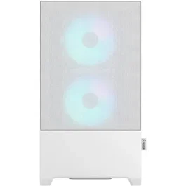 Fractal Design FD-C-POR1M-S01 Boîtier PC Micro ATX Pop Mini Air RGB Blanc avec vitre teintée, 3 ventilateurs RGB, mesh frontal et support radiateurs 240mm