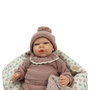Muñecas Arias - Poupée reborn Greta rose de 40 cm avec une couverture - Pour enfant de 3 ans et plus - Produit en espagnol