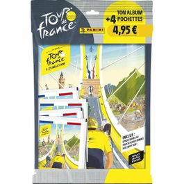 Panini Pack de démarrage Tour de France 2025 - Album et 20 stickers avec 4 pochettes