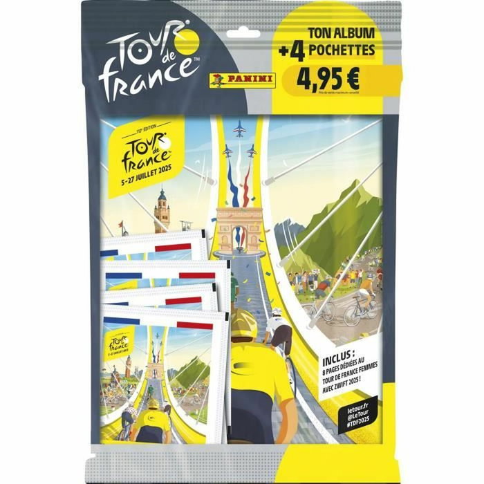 Panini Pack de démarrage Tour de France 2025 - Album et 20 stickers avec 4 pochettes Panini Pack de démarrage Tour de France 2025 - Album et 20 stickers avec 4 pochettes