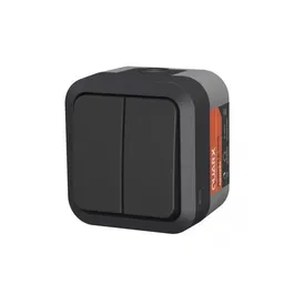 Quarx Aqua Pro - Double interrupteur extérieur étanche, 250V 10A, connexion rapide, pour jardin et terrasse
