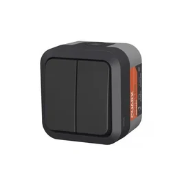 Quarx Aqua Pro - Double interrupteur extérieur étanche, 250V 10A, connexion rapide, pour jardin et terrasse