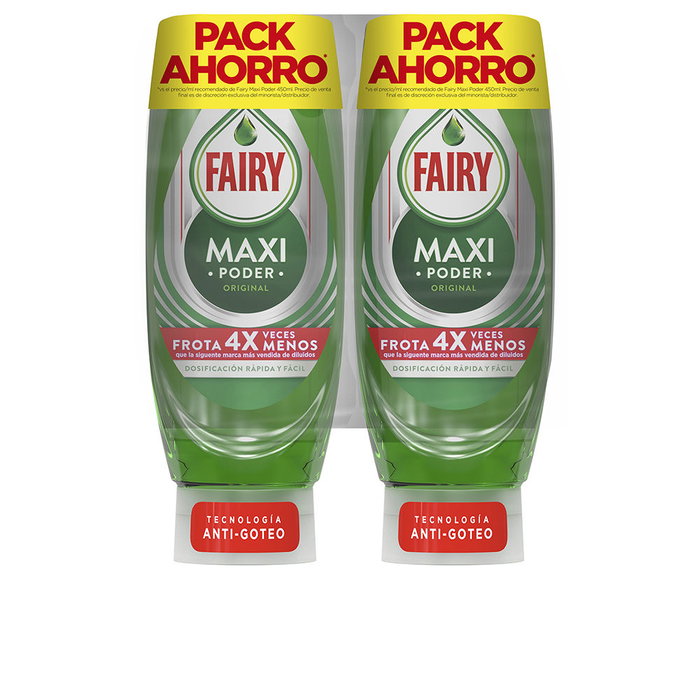 Fairy Maxi Power Liquide Vaisselle Concentré Biodégradable 2 x 450 ml Fairy Maxi Power Liquide Vaisselle Concentré Biodégradable 2 x 450 ml