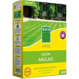 BHS Semence de Gazon Anglais pour Jardins Haut de Gamme - 3kg - Gazon Fin et Dense, Couleur Persistante