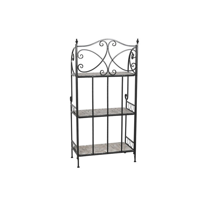 Étagère Home ESPRIT Noir Multicouleur Céramique Forge 3 Etagères 54 x 29 x 121 cm 58 x 31,5 x 117 cm