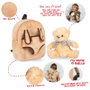 PERLETTI Mochila + Peluche Ours Belly 26cm, Sac à Dos avec Ours en Peluche, Dimensions 26x21x8 cm