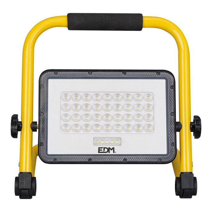 Edm Projecteur LED solaire de travail 4000 lm 6400 K lumière froide IP65 50W avec panneau solaire 8W et batterie 5000 mAh