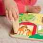 Mattel - Jeu en bois animaux coucou-caché 20 x 20 x 1,91 cm - Jeu d'éveil pour enfants dès 18 mois