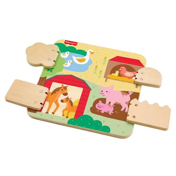 Mattel - Jeu en bois animaux coucou-caché 20 x 20 x 1,91 cm - Jeu d'éveil pour enfants dès 18 mois Mattel - Jeu en bois animaux coucou-caché 20 x 20 x 1,91 cm - Jeu d'éveil pour enfants dès 18 mois