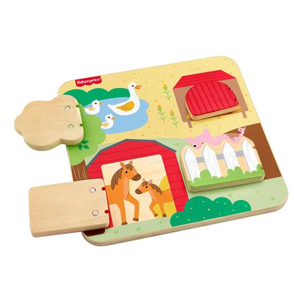 Mattel - Jeu en bois animaux coucou-caché 20 x 20 x 1,91 cm - Jeu d'éveil pour enfants dès 18 mois Mattel - Jeu en bois animaux coucou-caché 20 x 20 x 1,91 cm - Jeu d'éveil pour enfants dès 18 mois