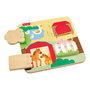 Mattel - Jeu en bois animaux coucou-caché 20 x 20 x 1,91 cm - Jeu d'éveil pour enfants dès 18 mois