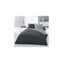 Lovely Home Parure de couette 220x240 cm 100% Coton 54 fils/cm² - Housse de couette et 2 taies 65x65 cm - Bicolore Gris clair et Gris foncé - Pour lit 2 personnes