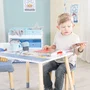 ROBA Set Table et 2 Chaises Enfant Pat'Patrouille - Blanc, Ciel, Naturel - MDF et Pieds en Bois Massif - Pour Enfants de 18 Mois à 10 Ans