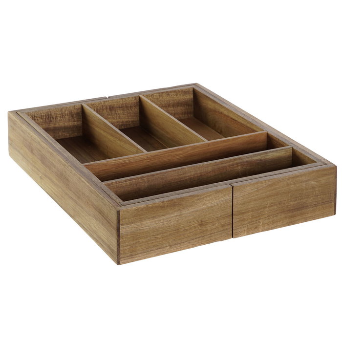 DKD Home Decor Range-couverts Naturel Acacia 35 x 30 x 7 cm