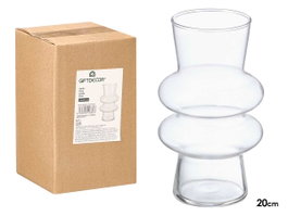 GIFTDECOR Vase Cloud en Verre Transparent 8,5x20cm