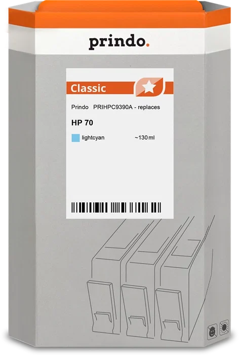 Prindo Classic Cian (claro) Cartouche d'encre cyan clair compatible HP 70 Prindo Classic Cian (claro) Cartouche d'encre cyan clair compatible HP 70
