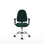 PIQUERAS Y CRESPO Chaise de bureau Algarra, similicuir vert bouteille, accoudoirs 1D