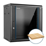 Phasak Pro 12U Armoire Rack Murale 19" 600x450 mm Flat Pack avec Porte Vitrée et Ventilation