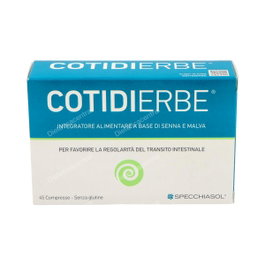 Specchiasol Cotidierbe 45 comprimés, complément alimentaire à base de Séné, Mauve et Cannelle pour le transit intestinal