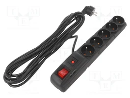 HSK DATA Multiprise Parafoudre 5 Prises avec Cordon 5m Noir