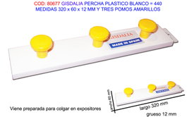 GISDALIA FINSTOCK Cintre en plastique jaune avec 3 pompons