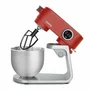 H.Koenig Robot pâtissier KM124 - 5L, 800 W, 8 vitesses - Rouge mat et argent - Accessoires inclus