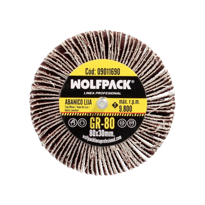 WOLFPACK LINEA PROFESIONAL Abanico Lija Grain 80 80x30mm
