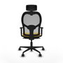 Piqueras y Crespo Chaise de Bureau avec Appui-tête Jorquera 1D036N2 Jaune