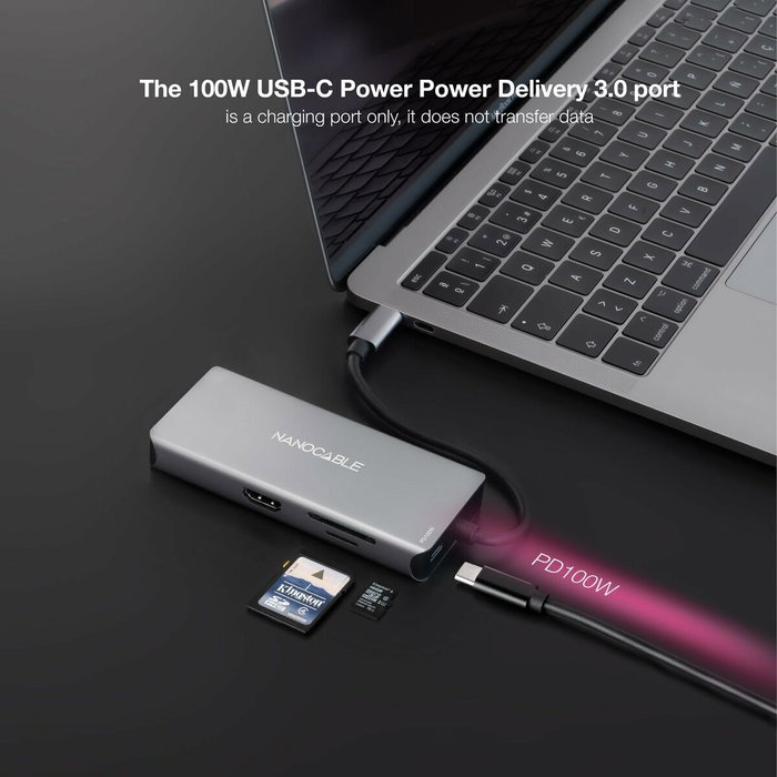 Hub USB NANOCABLE 10.16.1009 Gris 100 W 50 W