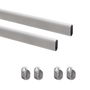 Emuca Lot de 2 rails de 0,75 m avec supports, Aluminium et Zamak, Anodisé mat