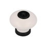 Pomme de tiroir Rei Modèle 824 Porcelaine et Métal Noir Mat et Blanc Ø31 x 28 mm