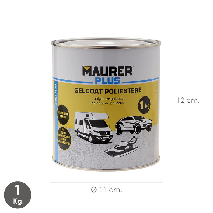 MAURER Gel Coat Poliester 1kg Blanco