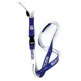 Sparco Lanyard Officiel Bleu S099114AZ, Cordon pour Clés ou Passes de Course, Boucle de Libération Rapide, Accessoire de Clip en Métal