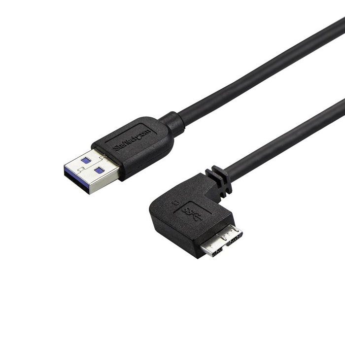 Startechcom USB3AU1MRS Câble Micro USB 3.0 à USB A, 1 m, acodé à droite, transfert jusqu'à 5 Gbps Startechcom USB3AU1MRS Câble Micro USB 3.0 à USB A, 1 m, acodé à droite, transfert jusqu'à 5 Gbps