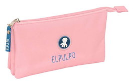 Safta Portatodo Triple El Pulpo - Porte-tout triple Octopus Rose - Dimensions: 22 x 12 x 3 cm - A partir de 36 mois