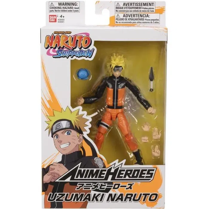 Bandai - Figurine Anime Heroes Naruto Uzumaki 17 cm - Naruto Shippuden - 16 Points d'Articulation - Collection