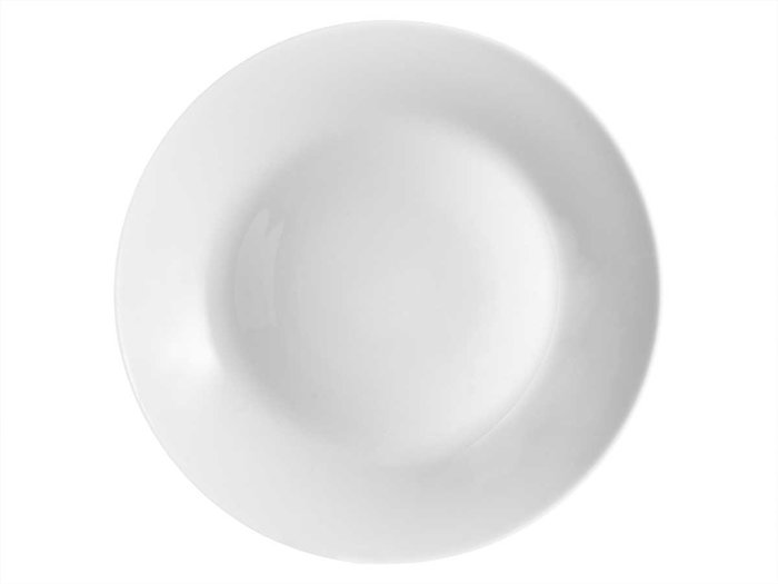 Vivalto Assiette Plate Lisse Opal 25 cm Blanc Lavable au Lave-Vaisselle et Micro-Ondes (Set de 24)