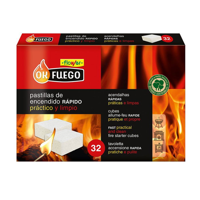 Flower Pastilles d'allumage rapide, 32 uds Flower Pastilles d'allumage rapide, 32 uds