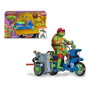 Famosa - Figurine Tortues Ninja avec Véhicule (Moto Sidecar ou Moto de Bataille) 33x19 cm - Modèles assortis - Plastique - Turtle Power