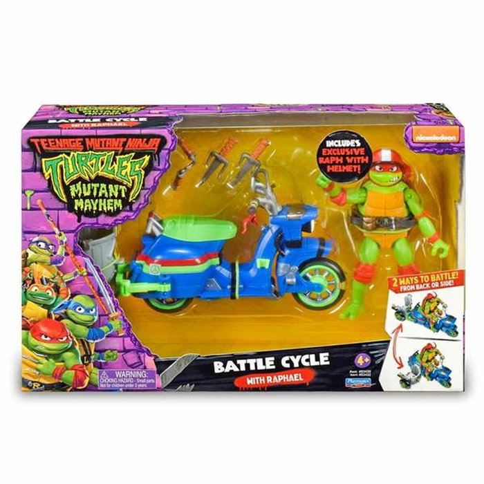 Famosa Tortues Ninja avec Véhicule (Moto Sidecar ou Moto de Bataille)