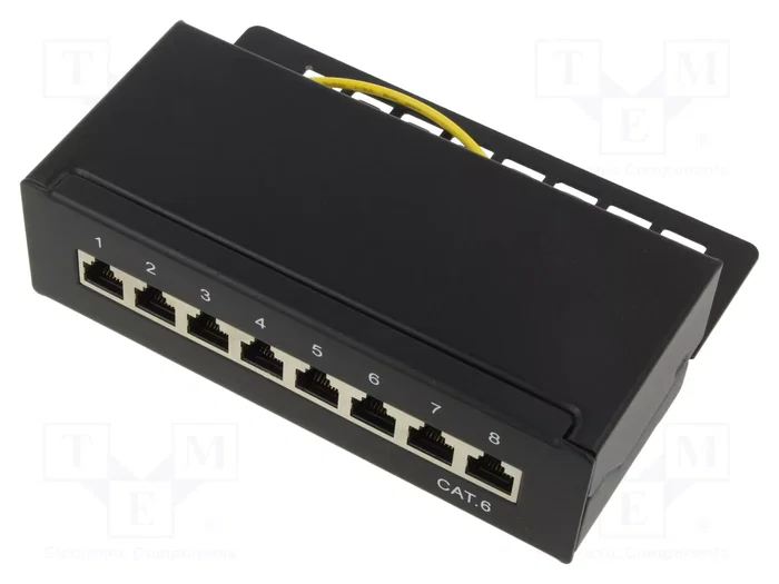 GOOBAY Panneau de brassage Cat 6, 8 ports, 1U, Noir GOOBAY Panneau de brassage Cat 6, 8 ports, 1U, Noir