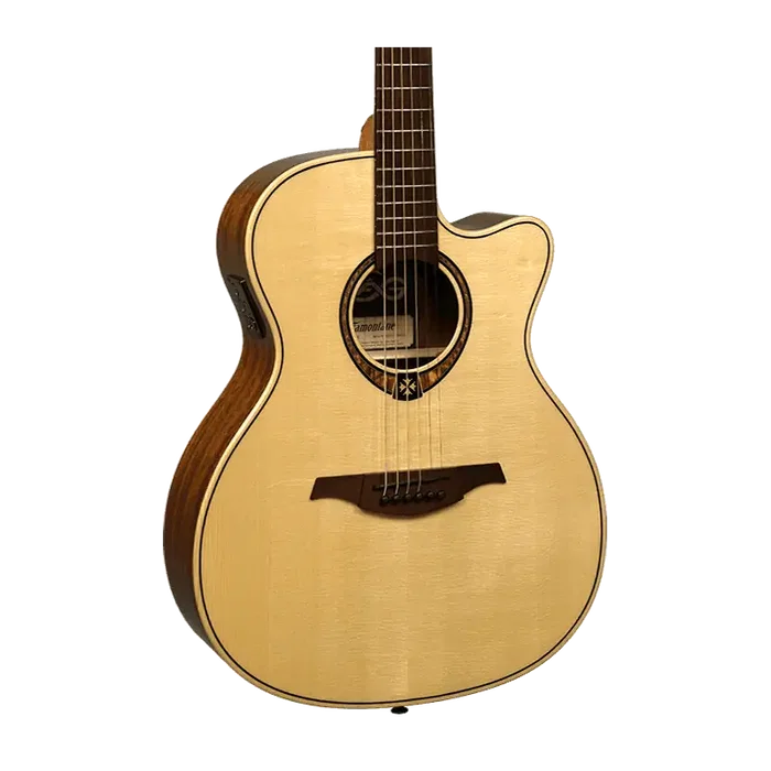 LAG Guitare Acoustique Auditorium Cutaway Tramontane 318 A/E Table Engelmann Massif Ovangkol Naturelle