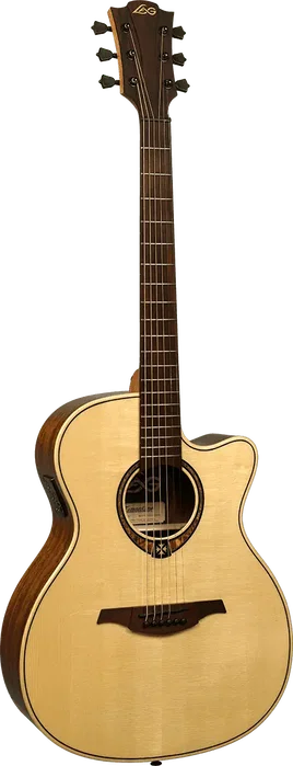 LAG Guitare Acoustique Auditorium Cutaway Tramontane 318 A/E Table Engelmann Massif Ovangkol Naturelle