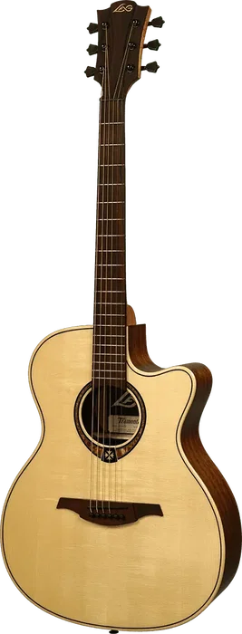 LAG Guitare Acoustique Auditorium Cutaway Tramontane 318 A/E Table Engelmann Massif Ovangkol Naturelle